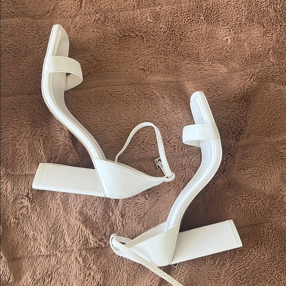Call It Spring White Block Heel Sandals - Picture 6 of 6